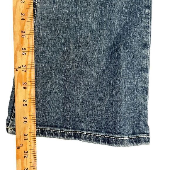 Cruel Womens Mackenna Denim Jeans Low Rise Bootcut Faded Blue Wash Flared 9 Long - Picture 7 of 9